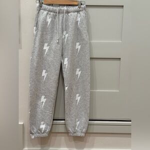 Smart Fit Gray Joggers with White Lightning Bolts